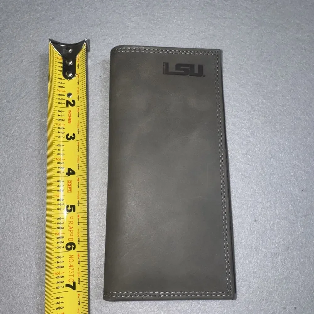 NCAA LSU Zep-Pro Leather Long Wallet Checkbook Cover Roper Tigers Gray Tiger NIB